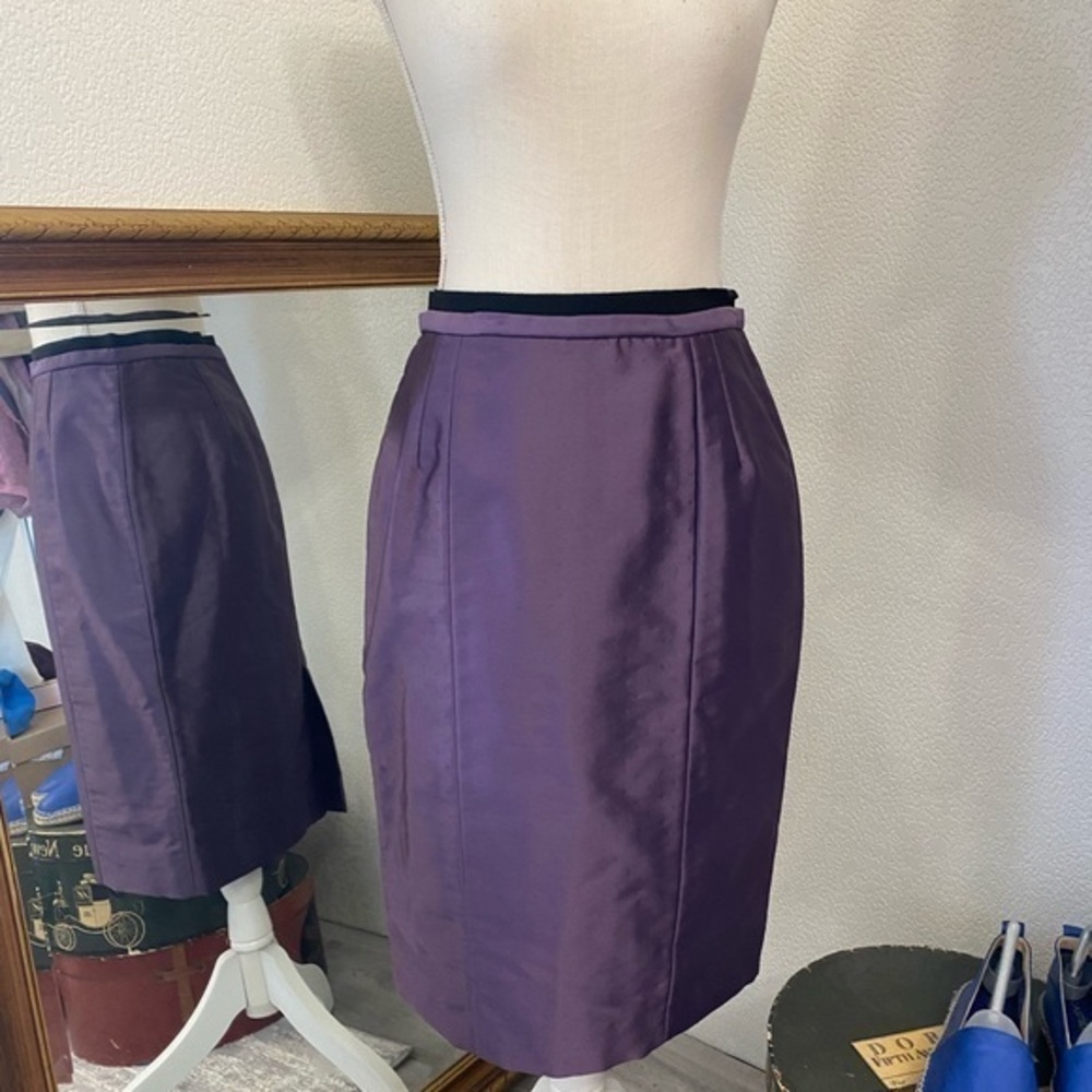 Valentino purple poly/wool/silk blend pencil skirt, Sz. 44